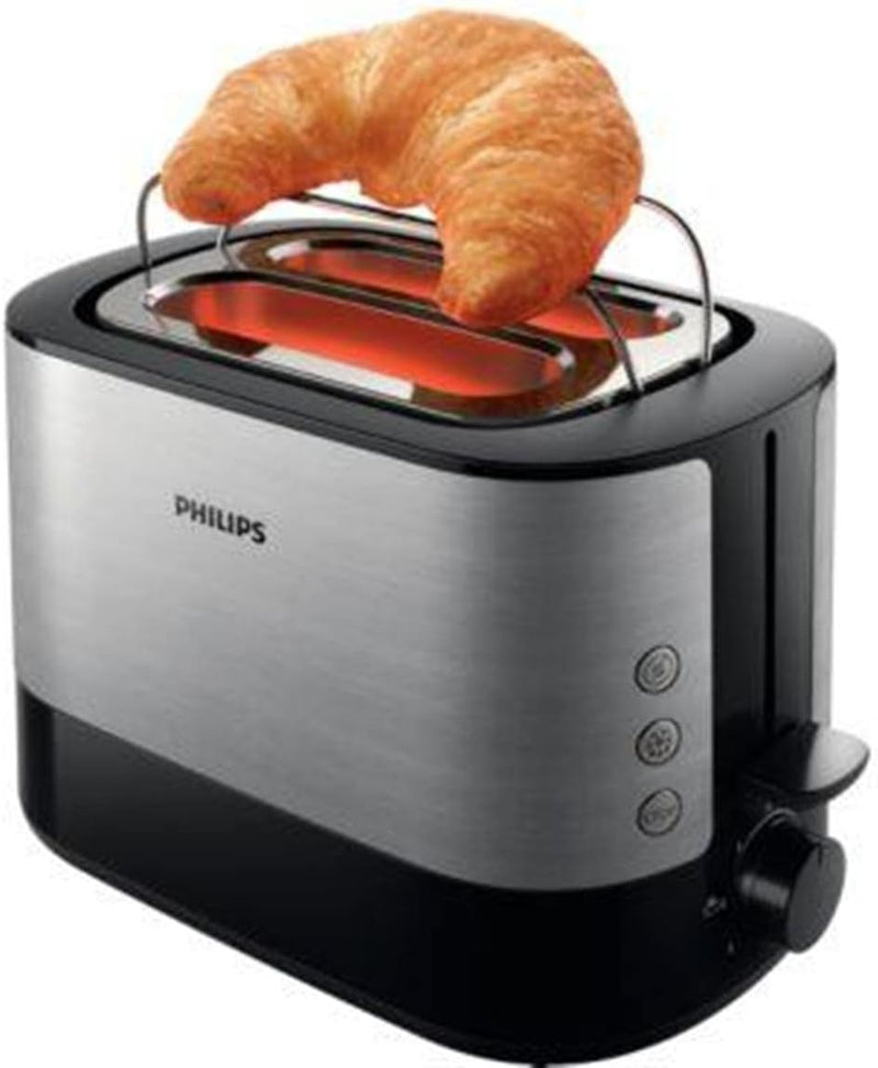 Philips Toaster – 2 Toastschlitze, 7 Stufen, Brötchenaufsatz, Auftaufunktion, Abschaltautomatik, Lif