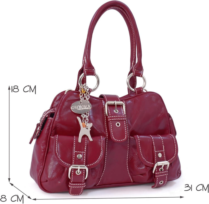 Catwalk Collection Handbags - Damen Leder Henkeltasche - Umhängetasche/Handtasche Mittelgross - Vers