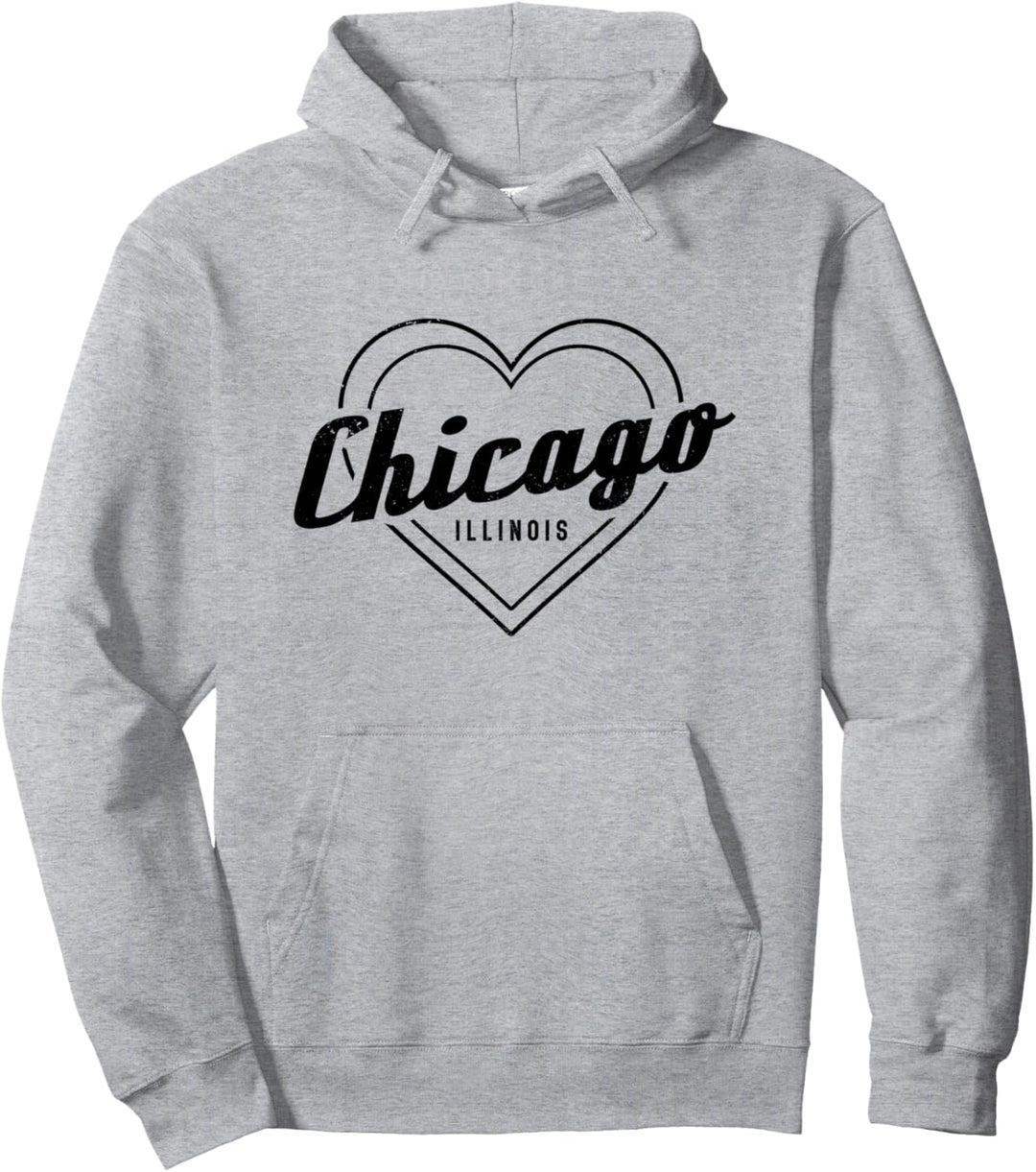 Chicago Illinois Pride Heart Mädchen Pullover Hoodie