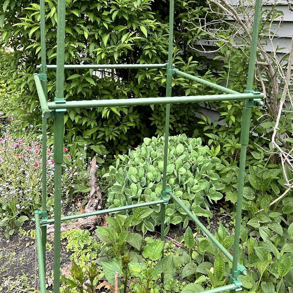 30x Pflanzstäbe Rankhilfe, Kunststoff Beschichtetes Stahlrohr Rostfrei Edelstahl Pflanzenstab 40cm Ø