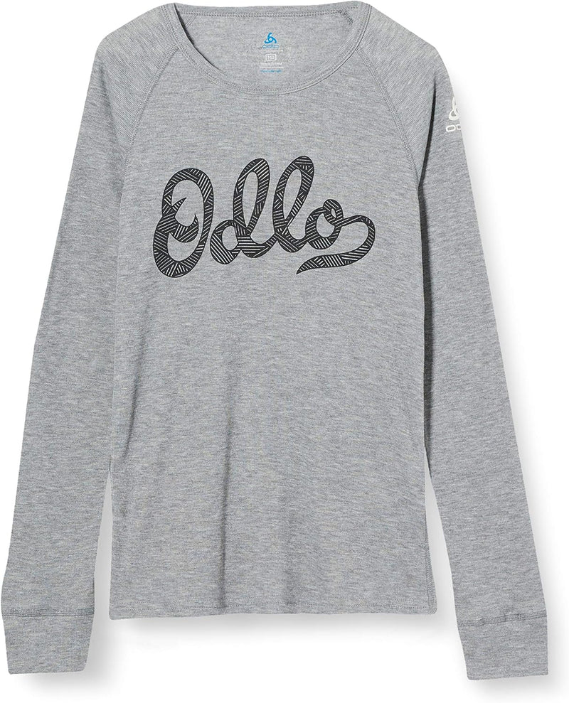 Odlo Kinder Suw Top Crew Neck L/S Active Originals W-150509 Sweatshirt 164 Grey Melange - Graphic Fw