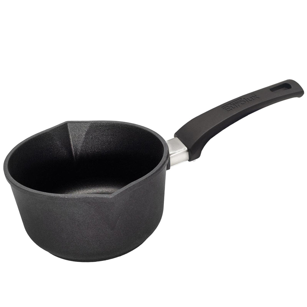 Eurolux Guss-Milchtopf Induktion Ø 18 cm - kleiner Universal-Stiel-Topf Aluguss mit Antihaft-Beschic