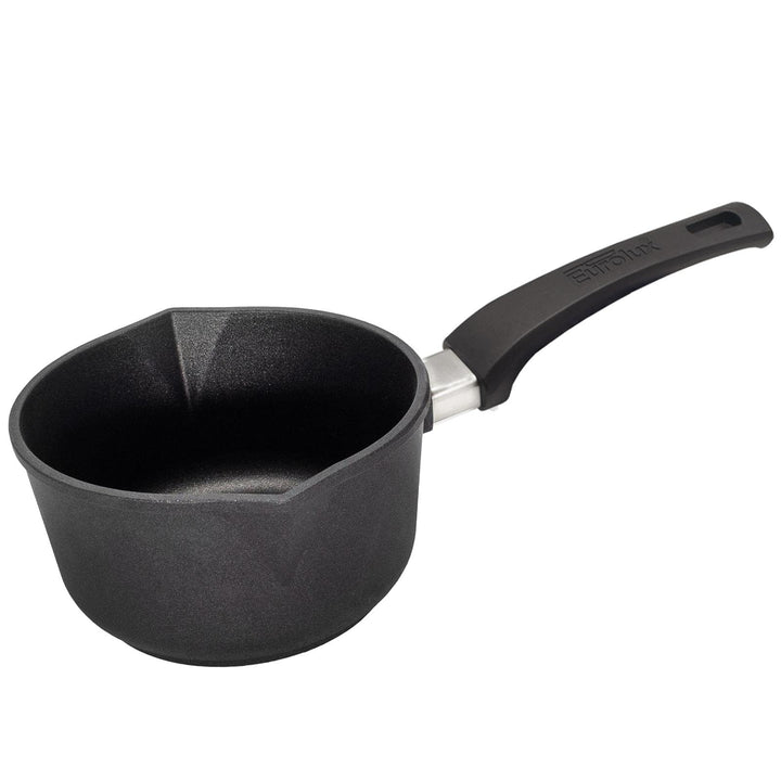 Eurolux Guss-Milchtopf Induktion Ø 18 cm - kleiner Universal-Stiel-Topf Aluguss mit Antihaft-Beschic