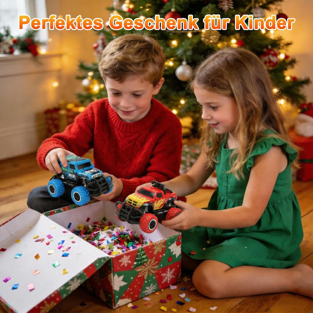 Pup Go 2er Set 2.4GHz RC Auto, Robuste ferngesteuerte Monstertrucks für Jungen und Mädchen Kinder 3-