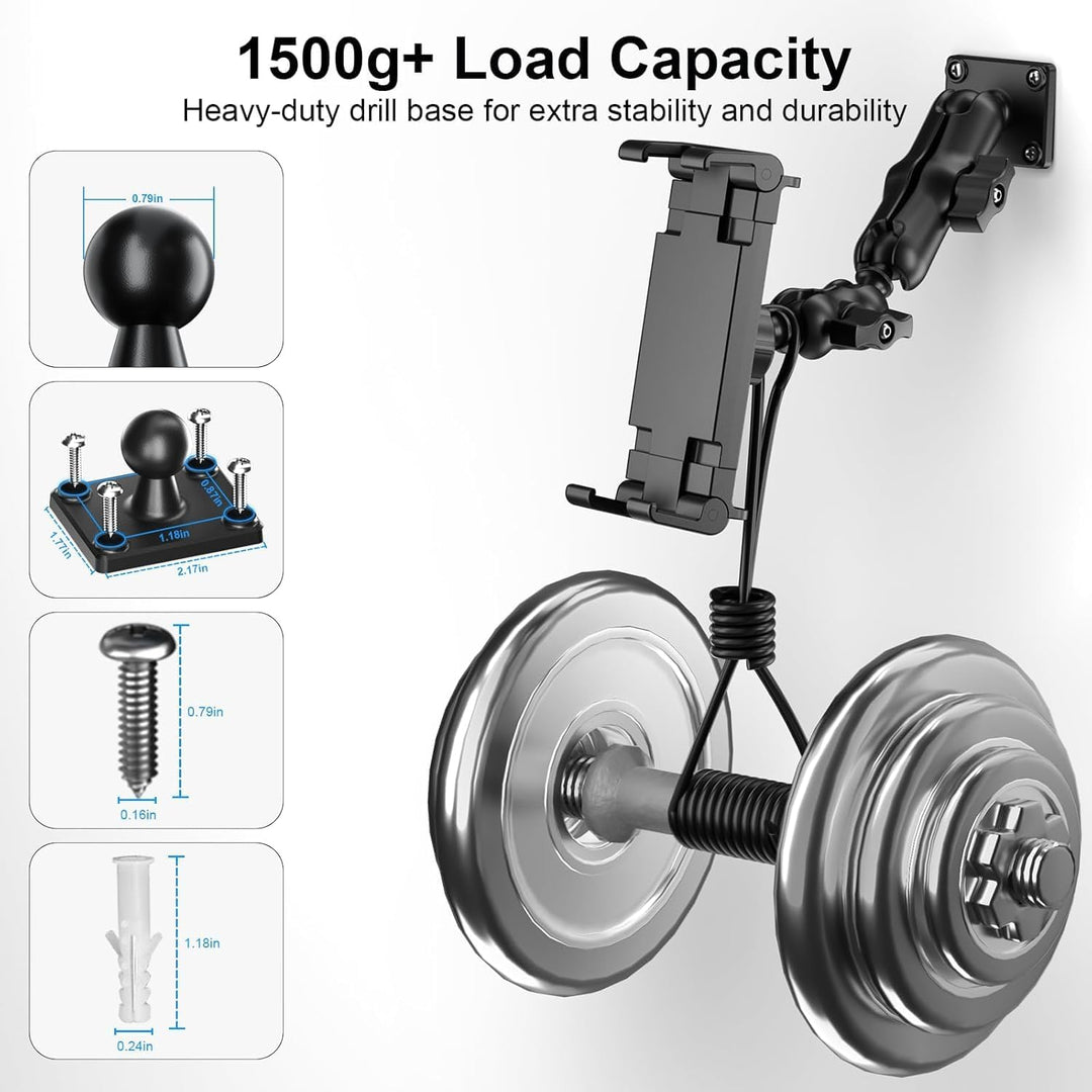 PLDHPRO Tablet Halterung Auto, iPad Halterung Auto für LKW Armaturenbrett, Wand & Schreibtisch, 360°