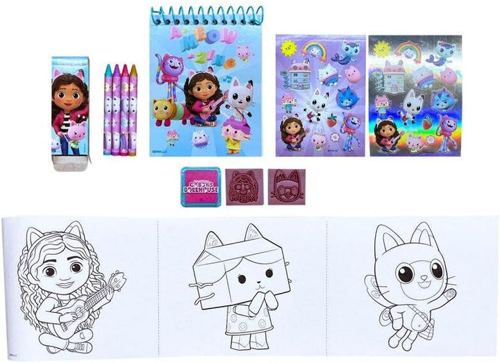 Gabby's Dollhouse 3D-Schreibwaren-Set – Meerjungfrau Katze Aktentasche mit Malbuch, Buntstiften, Ble