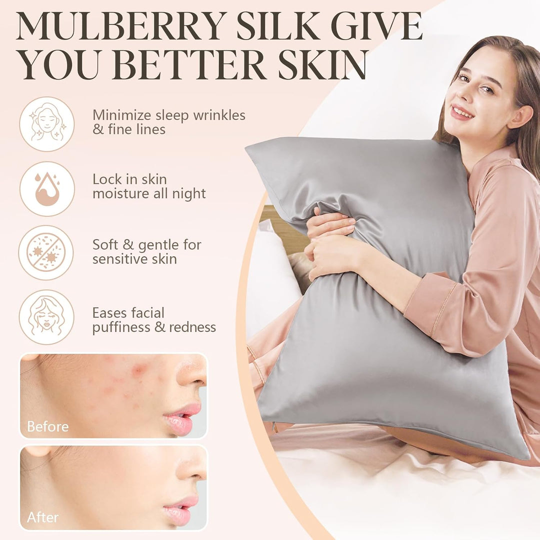 Seidenkissenbezug Jaciu Silk Pillowcase 21 Momme beidseitiger Seidenkissenbezug Kissenbezug Versteck
