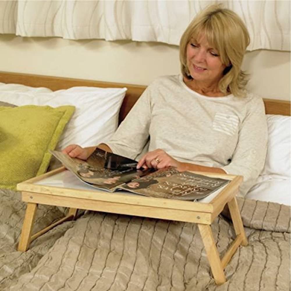 Homecraft Wooden Bed Tray, Adjustable Tilt for Multiple Uses, Laminated for Ease of Cleaning, Tray L