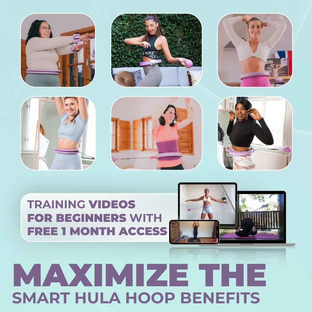 Swiss Activa+ Smart Hula Hoop Reifen Erwachsene mit Gewicht und Noppen - Hula Hoop mit Gewicht Kugel