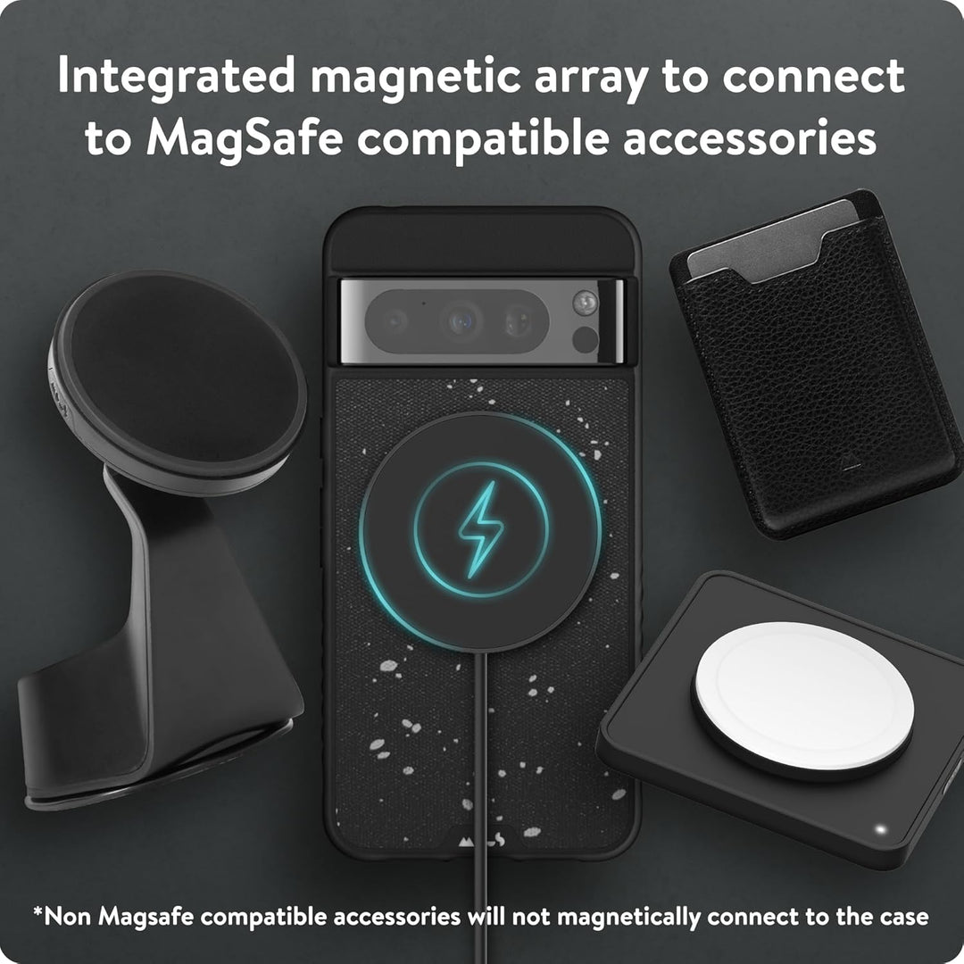 Mous Hülle für Google Pixel 8 Pro MagSafe Kompatibel Case - Limitless 5.0 - Gesprenkelter schwarzer