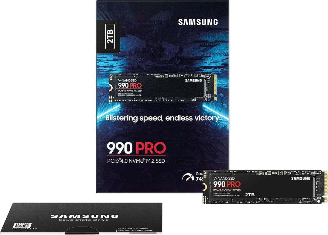 Samsung 990 PRO NVMe M.2 SSD, 2 TB, PCIe 4.0, 7.450 MB/s Lesen, 6.900 MB/s Schreiben, Interne SSD, I