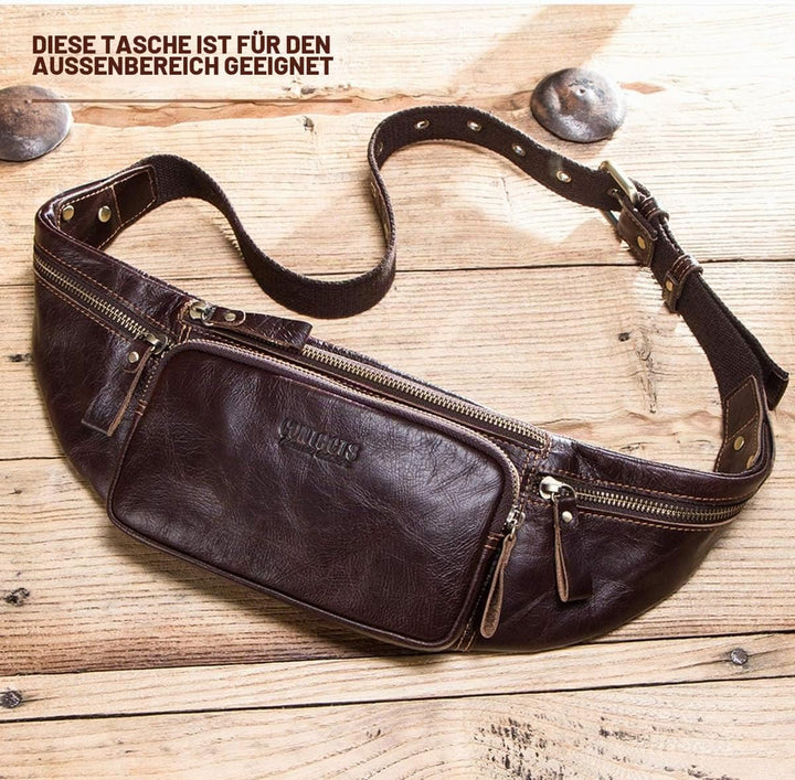 Gürteltaschen Männer Herren Echtes Leder Tasche Hüfttasche Bauchtasche Multifunktionale Hüfttasche m