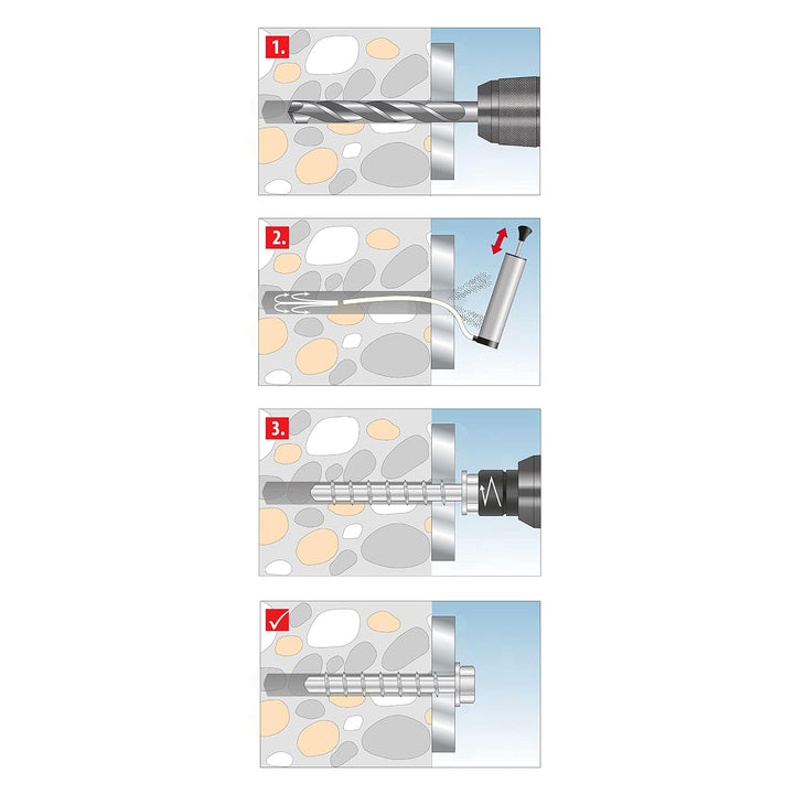 TOX Schraubanker Sumo Max 1 KB A4 8x80 mm, Sechskantkopf, nichtrostender Stahl A4, für verschiedene