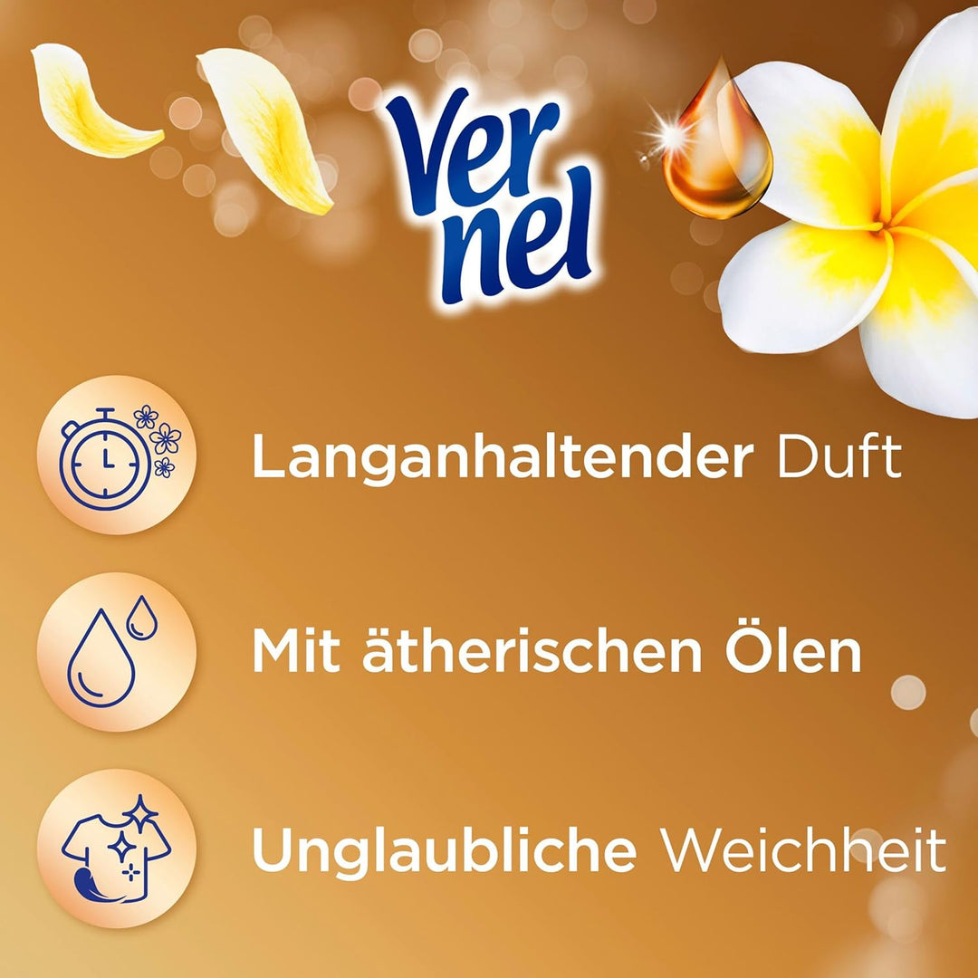 Vernel Aromatherapie Sinnliche Frangipani Weichspüler, 384 (12 x 32) Waschladungen, langanhaltender