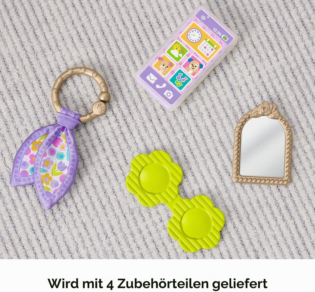 Fisher-Price Baby-Lernspielzeug Lachen &amp; Lernen Geldbörse, Going Places Tasche mit 4 Pretend Play Zu