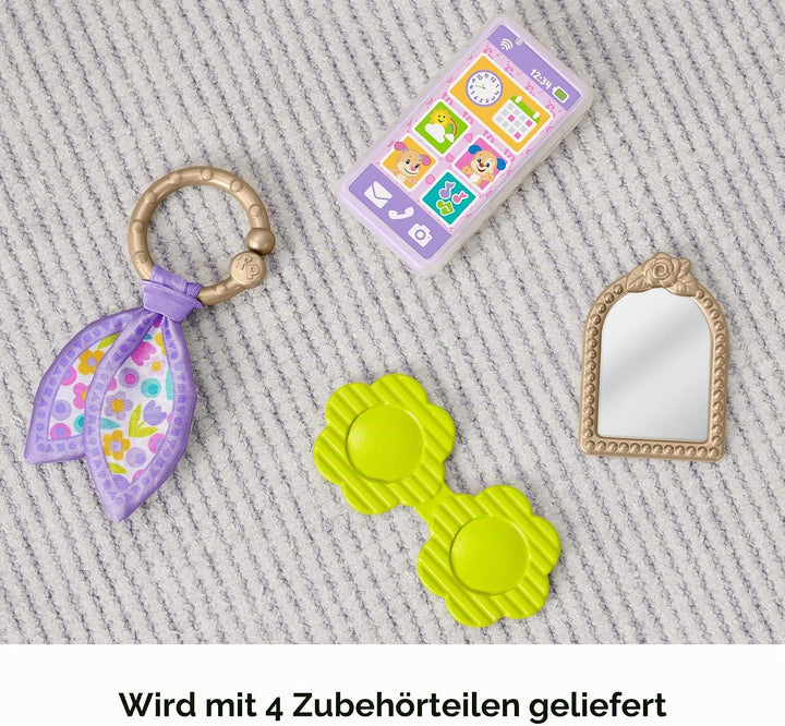 Fisher-Price Baby-Lernspielzeug Lachen &amp; Lernen Geldbörse, Going Places Tasche mit 4 Pretend Play Zu