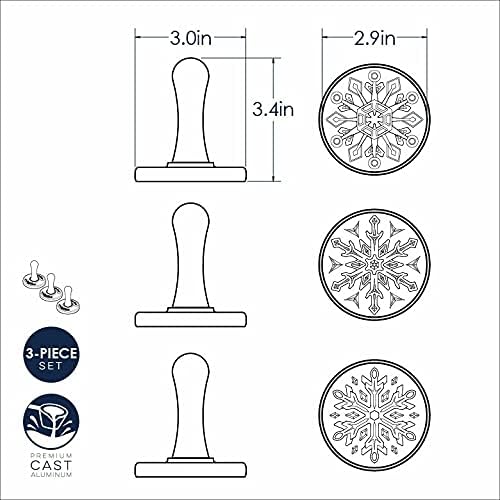 Nordic Ware Schneeflocke Cookie Stamps (3er Set), stabiles Aluminiumguss-Keksstempel-Set, Cookie Pre