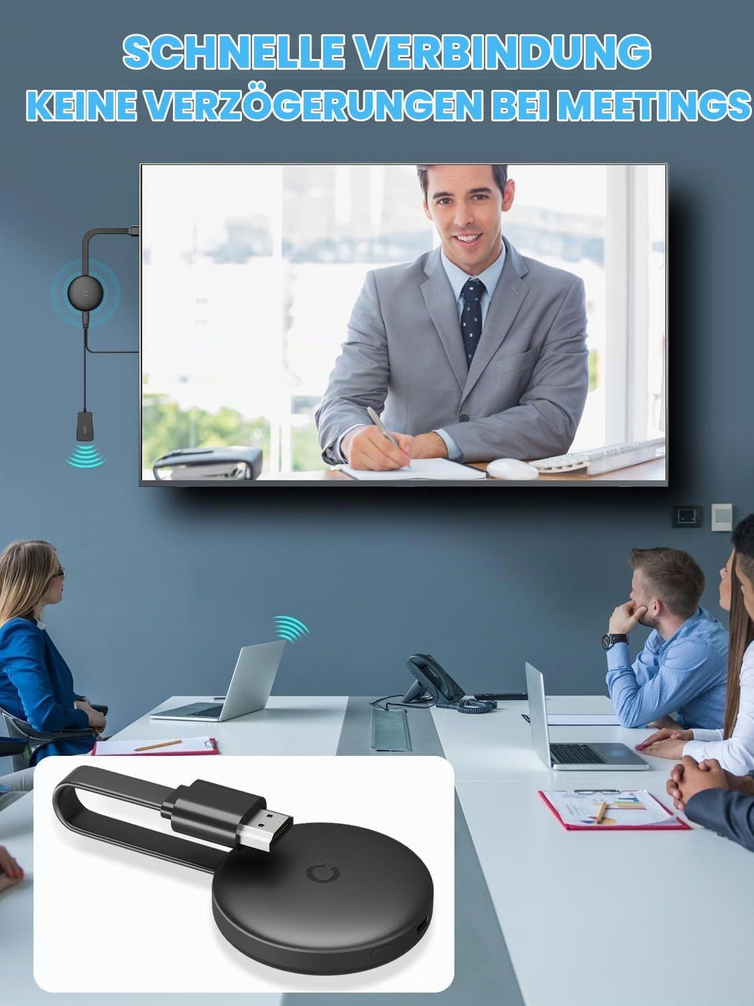 Wireless HDMI Adapter,2.4/5 GHz Miracast Wireless HDMI Dongle,1080P WiFi Miracast Adapter Dongle Dis