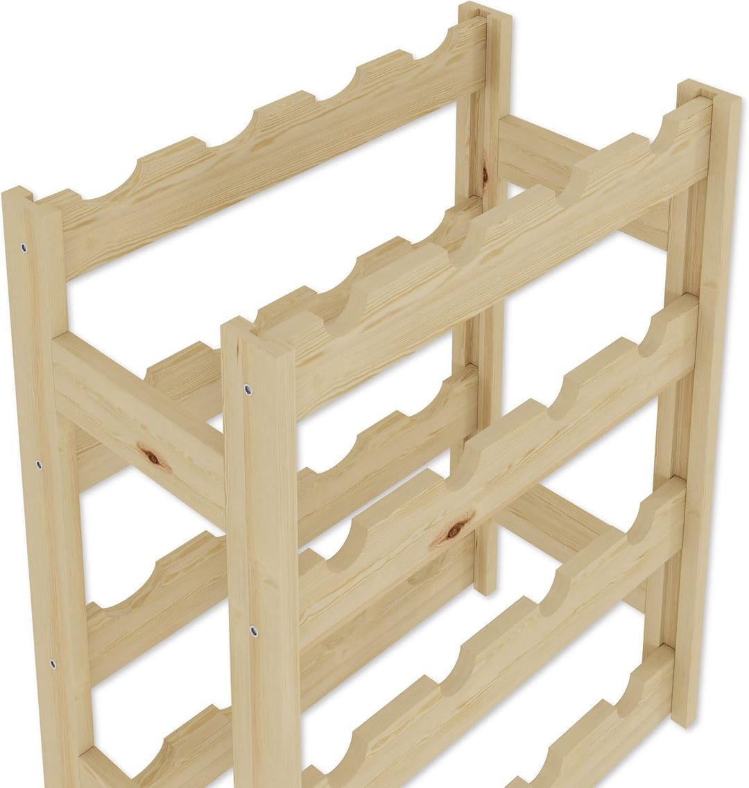 Lenmar Serie RW Weinregal aus Holz für Flaschen, Anthrazit, Braun, Natur, RW-1, 3-11 liegen, für 12-