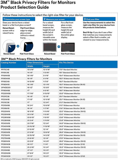 3M PF340W2B Blickschutzfilter Standard für Desktops 34Zoll Weit 21:9 34" Widescreen Monitor schwarz,