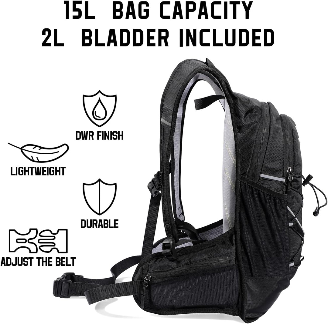 BBAIYULE® Trinkrucksack, isolierter Trinkrucksack mit 2 l BPA-freier Wasserblase, für Laufen, Wander