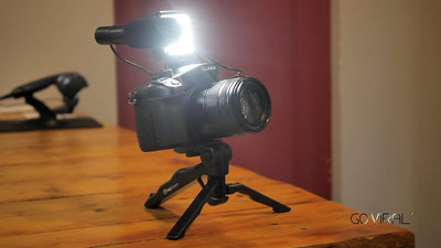 DigiPower Vlogging Set Like Me mit LED-Videoleuchte + Mikrofon + Handy Halterung + Handgriff/Mini-St