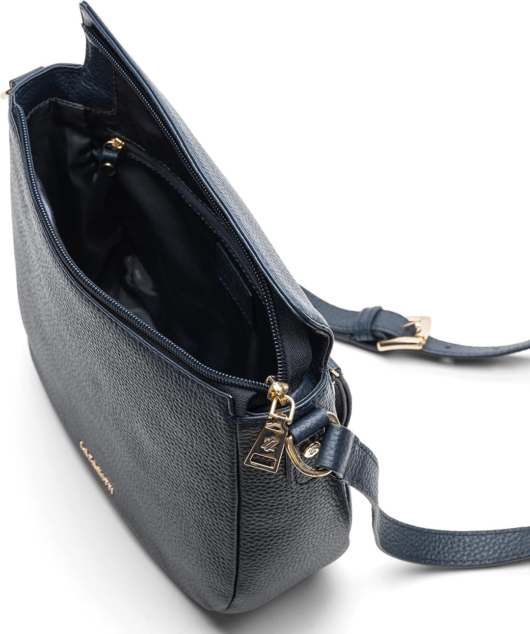 Lazarotti Bologna Leder Umhängetasche Damen | verstellbarer Schultergurt | mittelgrosse Crossbody Ba