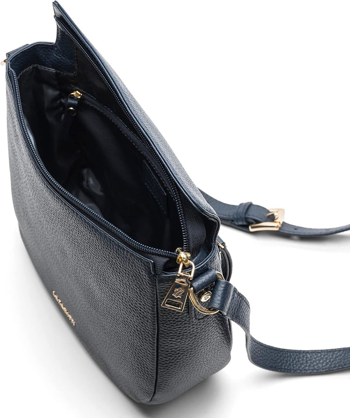 Lazarotti Bologna Leder Umhängetasche Damen | verstellbarer Schultergurt | mittelgrosse Crossbody Ba