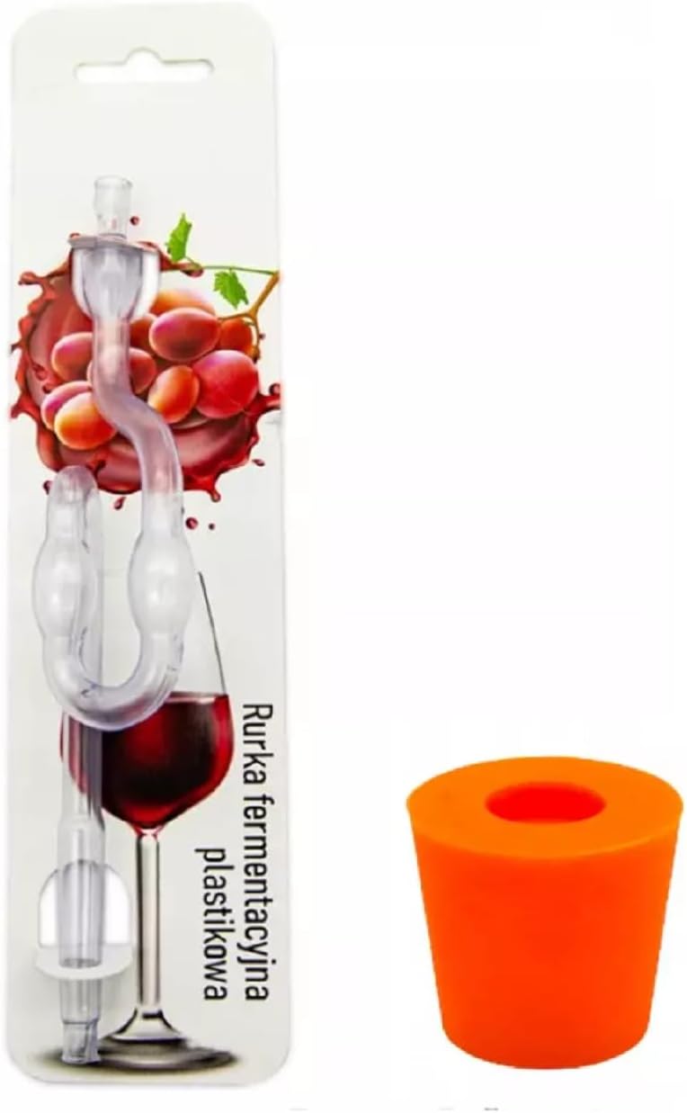 Weinballon 10L mit Kunststoffkorb + Trichter + HEFE + 1xROT-Gummistopfen + 1xGärröhrchen, Glasballon