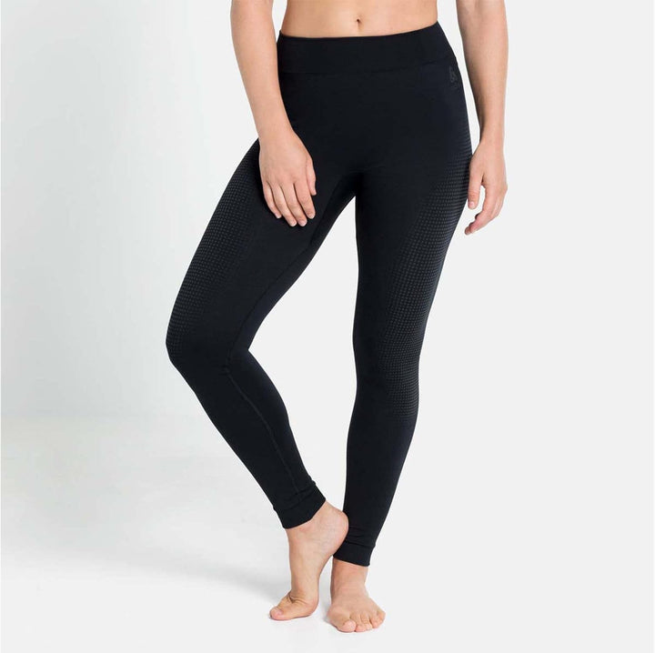Odlo Damen Leggings Bl Bottom Long Performance Warm Eco, Black - New Odlo Graphite Grey