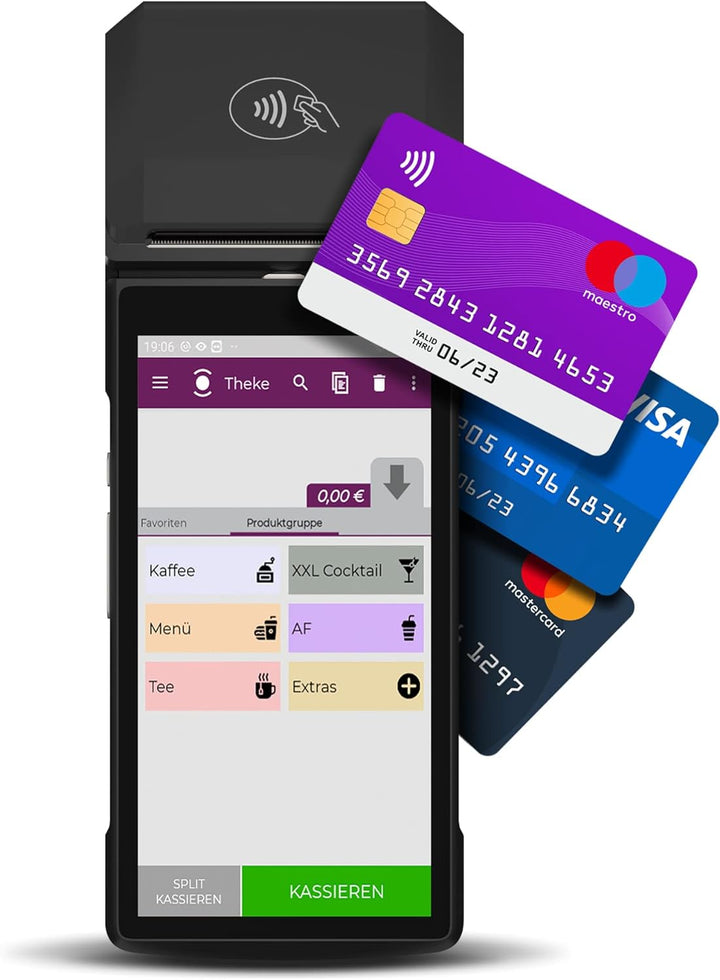 Registrierkasse TSE ready - mobiles Kassensystem mit Kartenterminal (POS) und integriertem Bondrucke