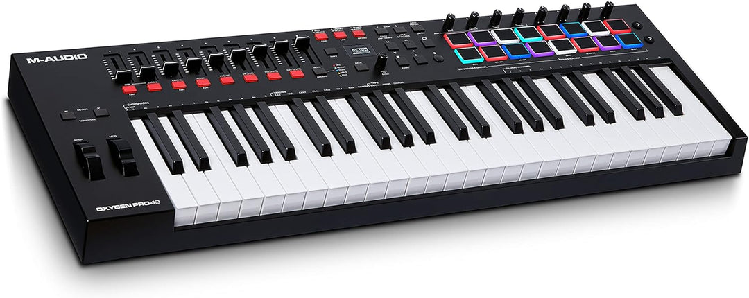 M-Audio Oxygen Pro 49 - 49-Tasten USB MIDI Keyboard Controller mit Beat Pads, MIDI-zuweisbaren Regle