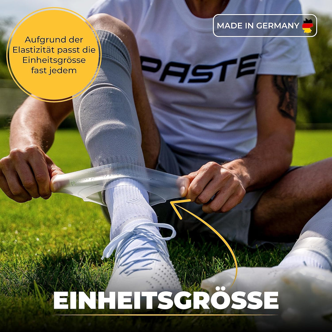 PASTE ® Schienbeinschonerhalter aus Silikon - DAS ORIGINAL - Fussball für Herren, Damen & Kinder 2er