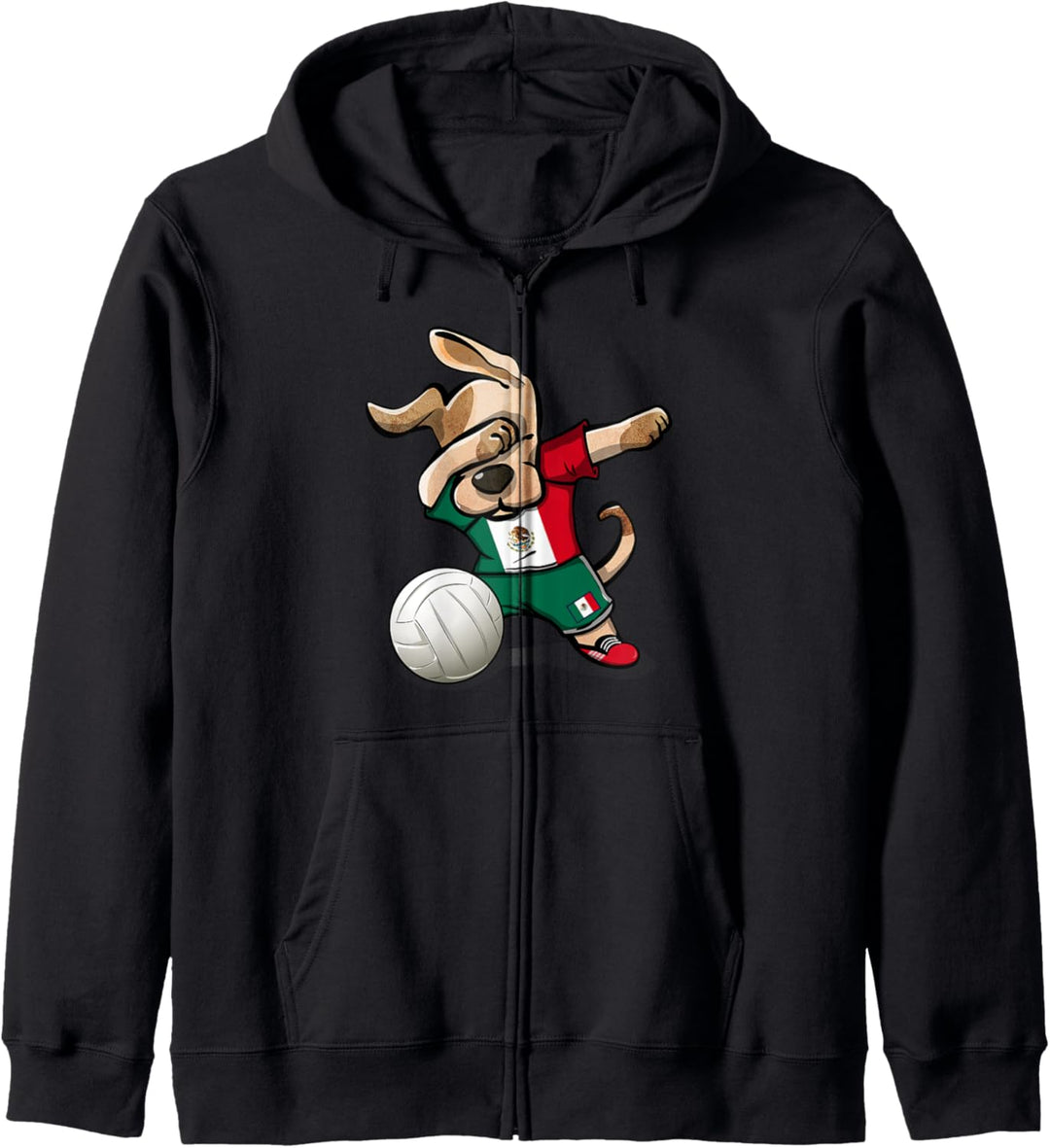 Tupfender Hund Mexiko Volleyball Mexikanische Flagge Sport Kapuzenjacke