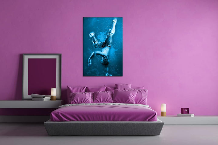 deyoli Breakdance - Illustration Format: 80x60 Effekt: Monocrome Blau als Leinwandbild, Motiv fertig