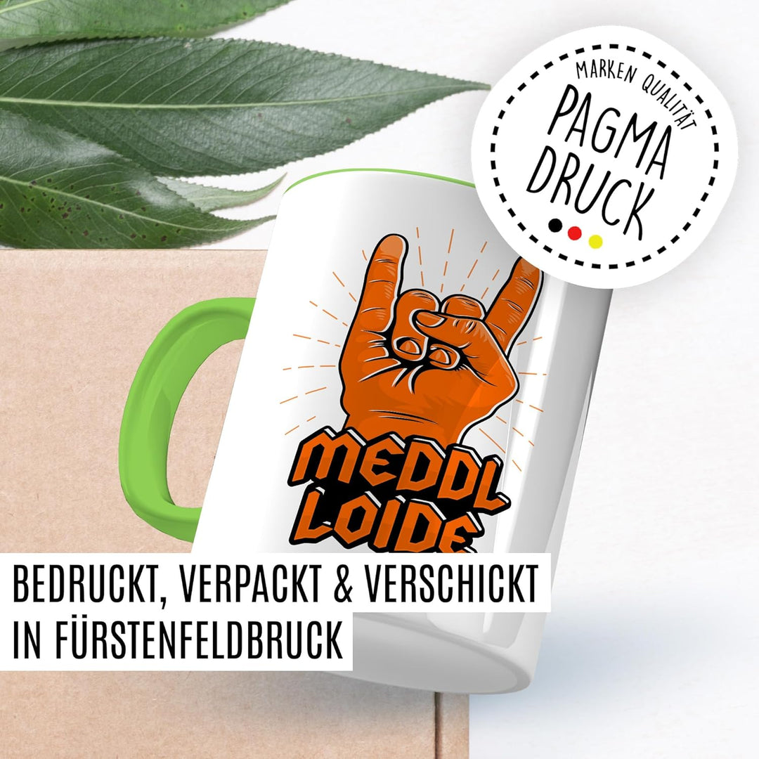 Tasse Metal Geschenk Meddl Loide, Kaffeetasse Konzert Musik Rock Meme Witzig Humor Geschenkidee Büro