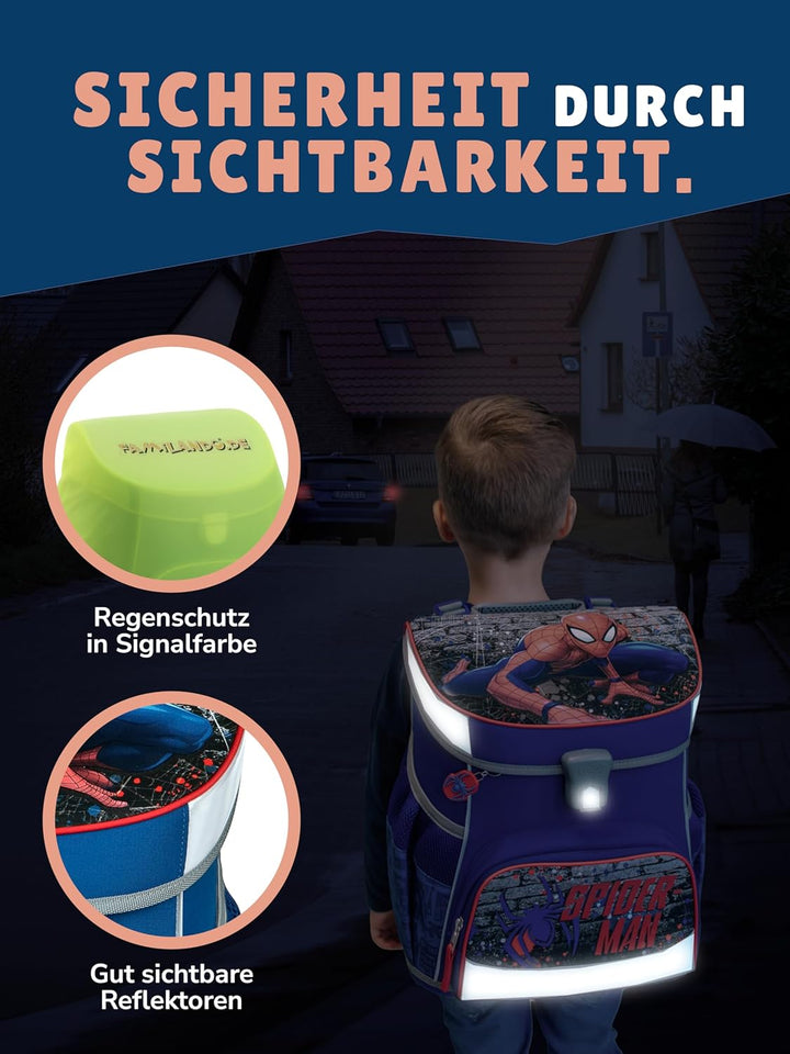 Familando Marvel Spiderman Schulranzen-Set 17tlg. Scooli Campus Fit Pro mit Sporttasche Schultüte 85