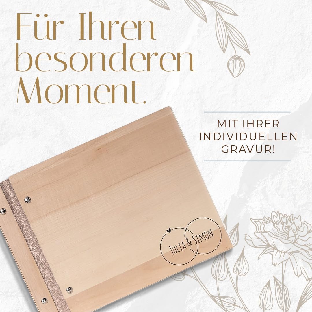 Hochzeitideal – Personalisierbares Gästebuch Hochzeit Adri E14 mit 40 Seiten I Hochzeit Gästebuch au