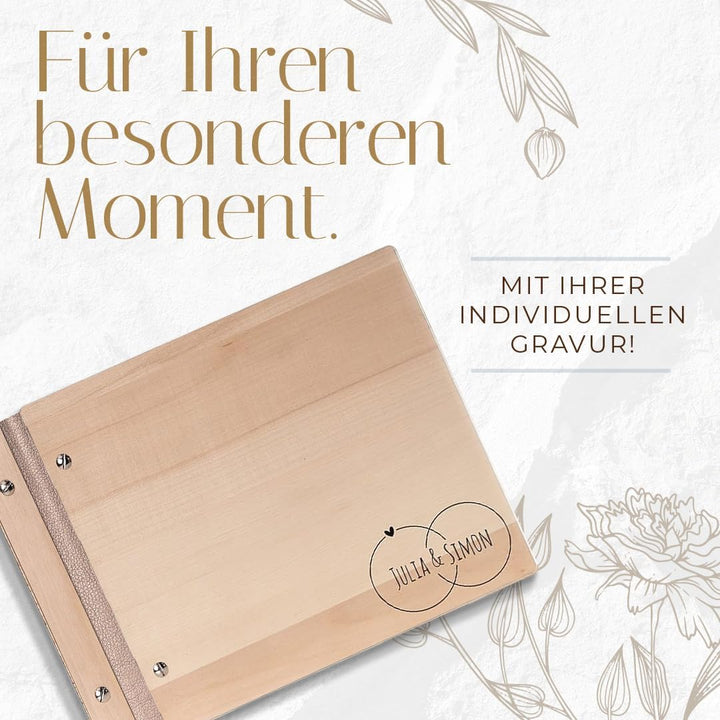 Hochzeitideal – Personalisierbares Gästebuch Hochzeit Adri E14 mit 40 Seiten I Hochzeit Gästebuch au