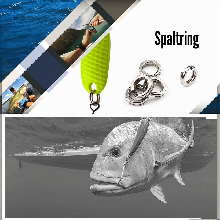 Edelstahl Split Ringe Hochfeste Salzwasser Angeln Ringe Kit Angelköder Anschluss Wirbel Split Ringe