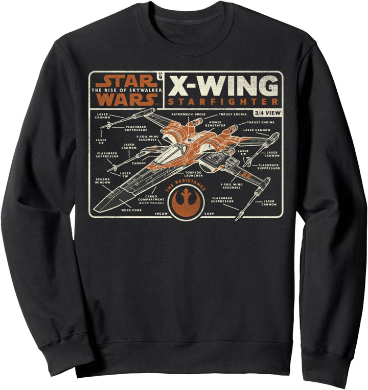 Star Wars: The Rise Of Skywalker X-Wing Resistance Schematic Sweatshirt
