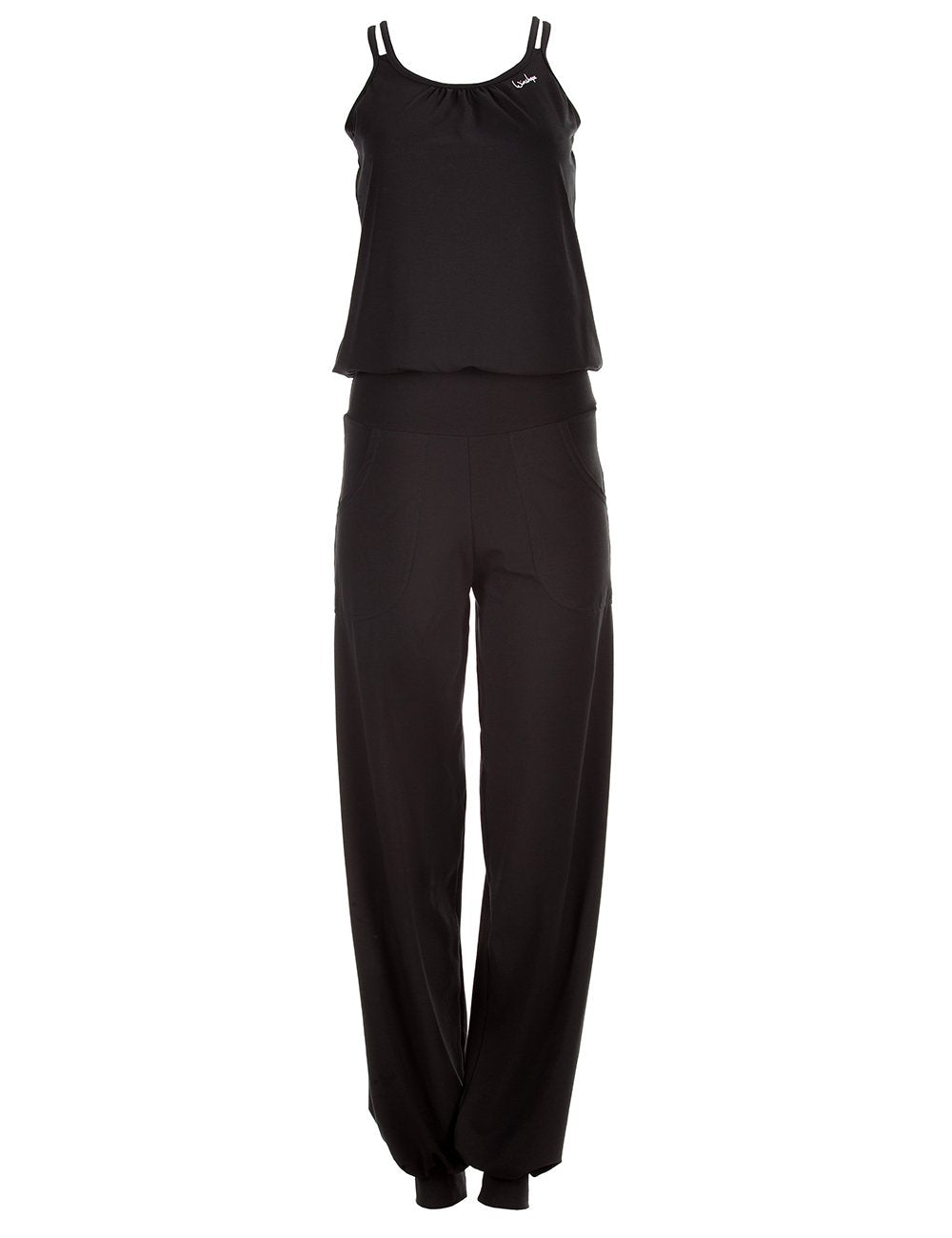 Winshape Damen Jumpsuit WJS1, Fitness Freizeit Sport Yoga Pilates S-LONG Schwarz, S-LONG Schwarz