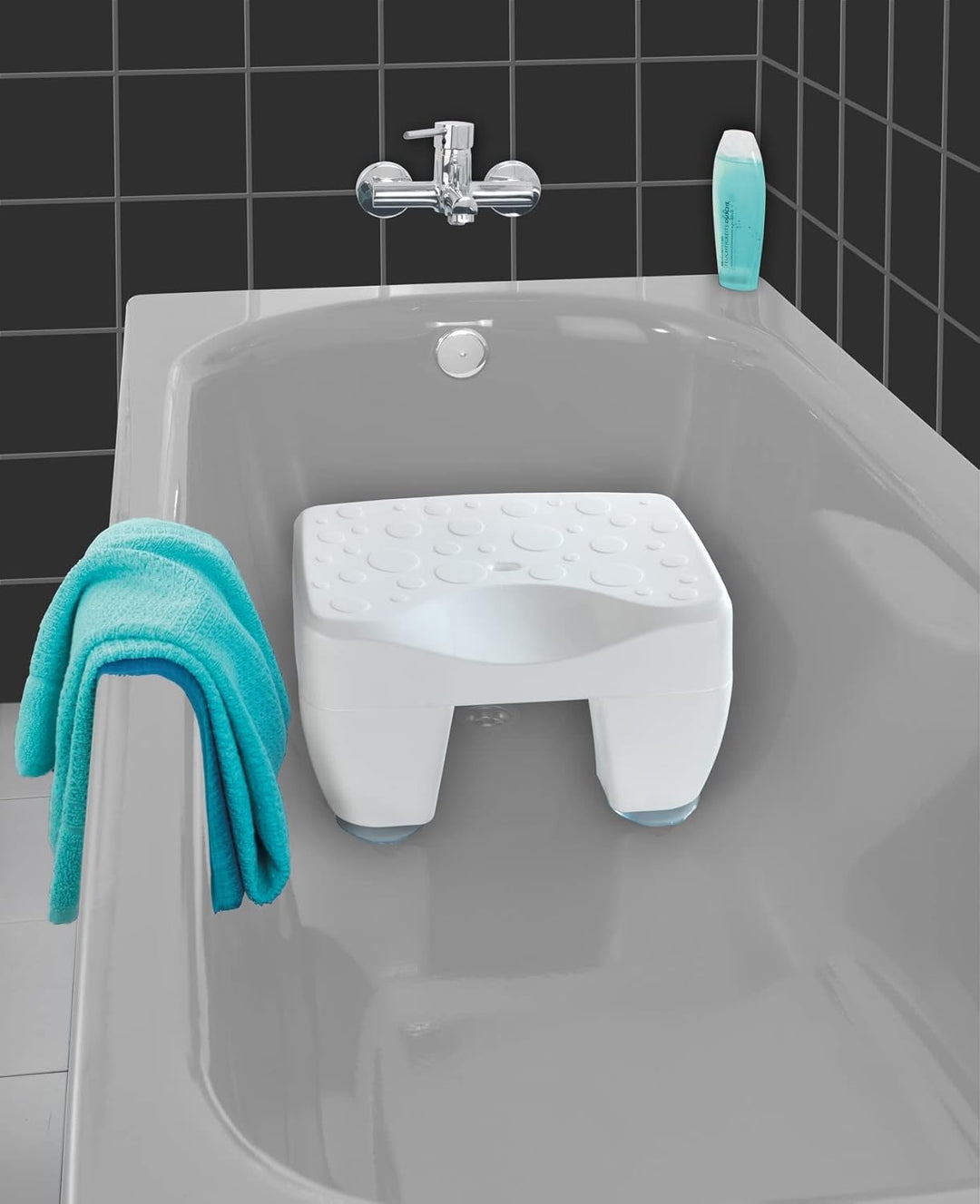 WENKO Badewannenhocker Mod. Secura rutschsicherer Sitz aus robustem Kunststoff max. Belastbarkeit 15