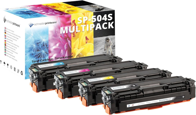 4 Schneider Printware Toner | 35% höhere Druckleistung | kompatibel zu Samsung CLT-P504C für Samsung