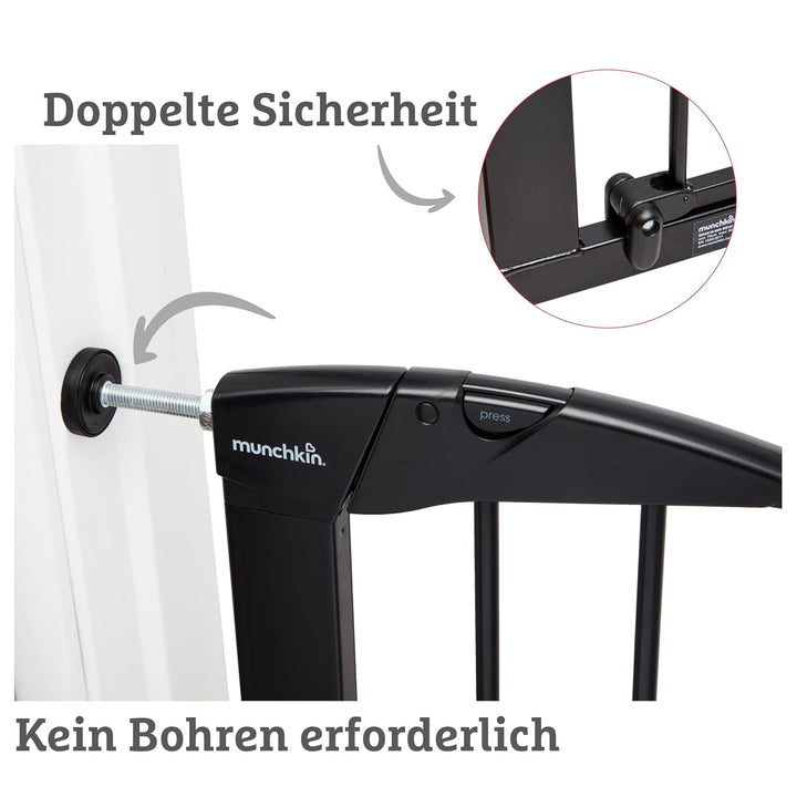 Munchkin Lindam Türgitter für Babys, ausziehbares Türschutzgitter & Treppenschutz zum Klemmen, ideal