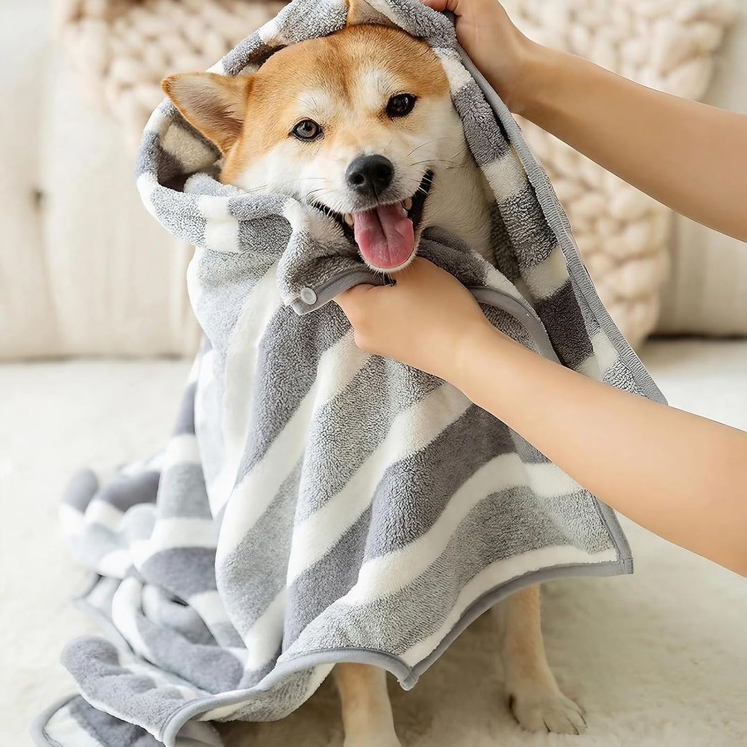 Hundebademantel, Hunde Bademantel Hund Ultra-Absorbierender, Einstellbar Hundehandtuch Schnell Trock