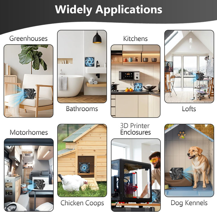 Rohrventilator 100mm - Abluftventilator mit Geschwindigkeitsregler für Küche, Bad, WC, Gewächshaus &