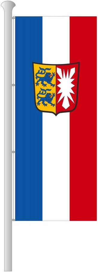 Deitert Bundesland-Flagge Schleswig-Holstein – 80x200 cm Schleswig-Holstein Fahne mit Wappen im Hoch