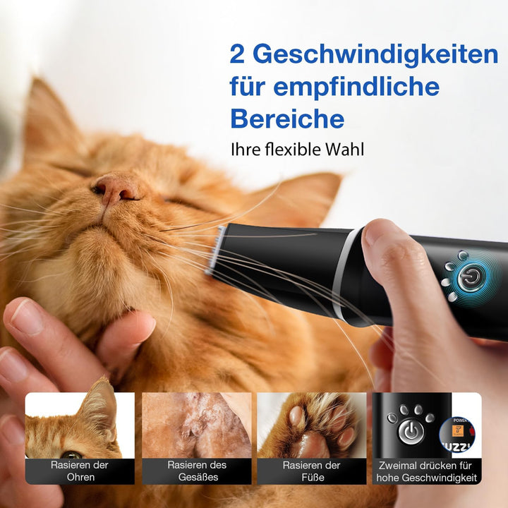 Hundeschermaschine 3 in1 Set, Schermaschine Hund Haarschneidemaschine für Dichtes Verfilztem Fell,Le