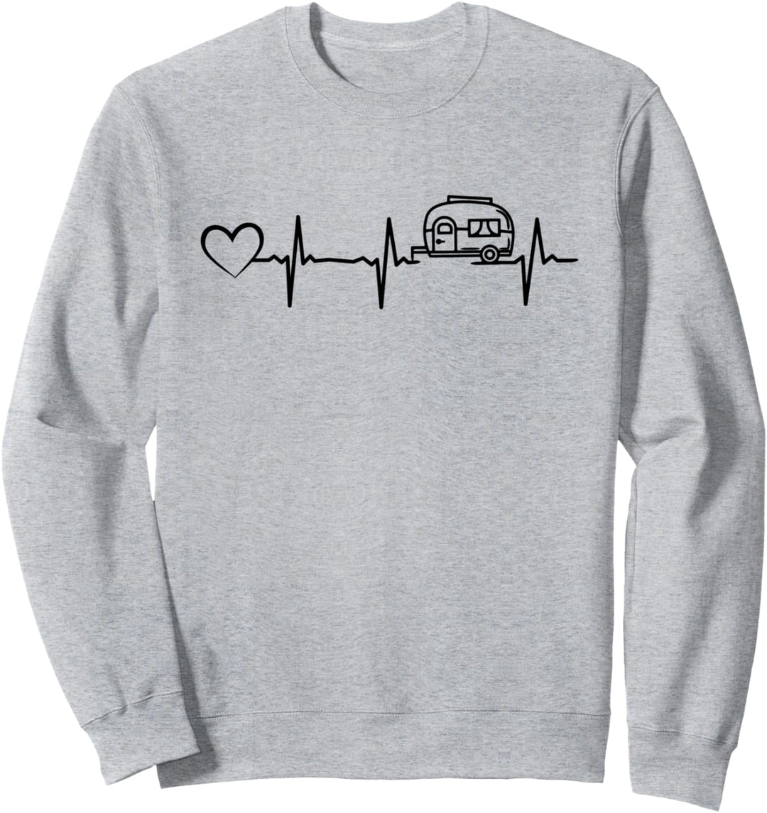 Camping Herzschlag Herz Wohnwagen Heartbeat Camper Wohnmobil Sweatshirt